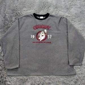 Disney grumpy grey sweater blowing off steam  XL
